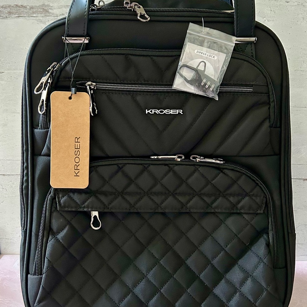 Black Quilted Carry-on Bag